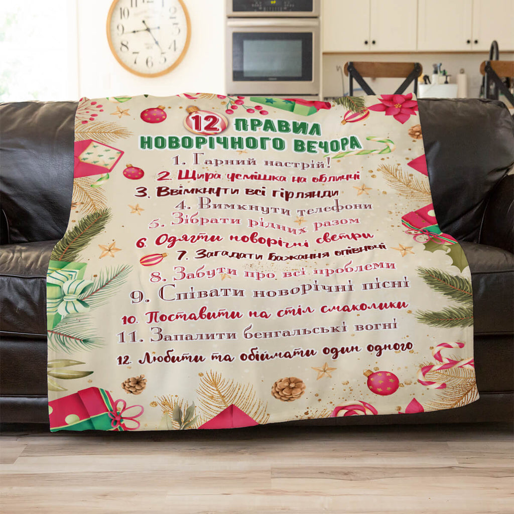 Новорічний подарунковий плед для всієї родини, текст ваш [305]