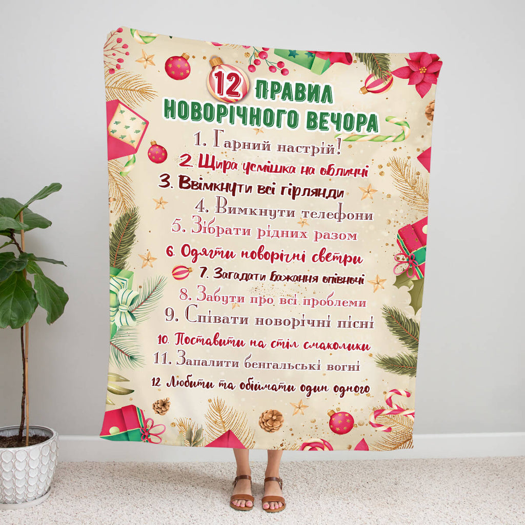Новорічний подарунковий плед для всієї родини, текст ваш [305]